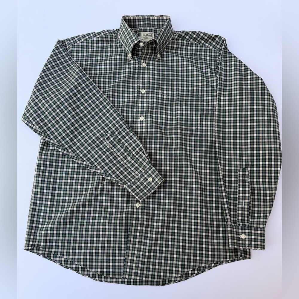 Men’s L.L. Bean Long Sleeve Cotton Shirt Size Medium Regular